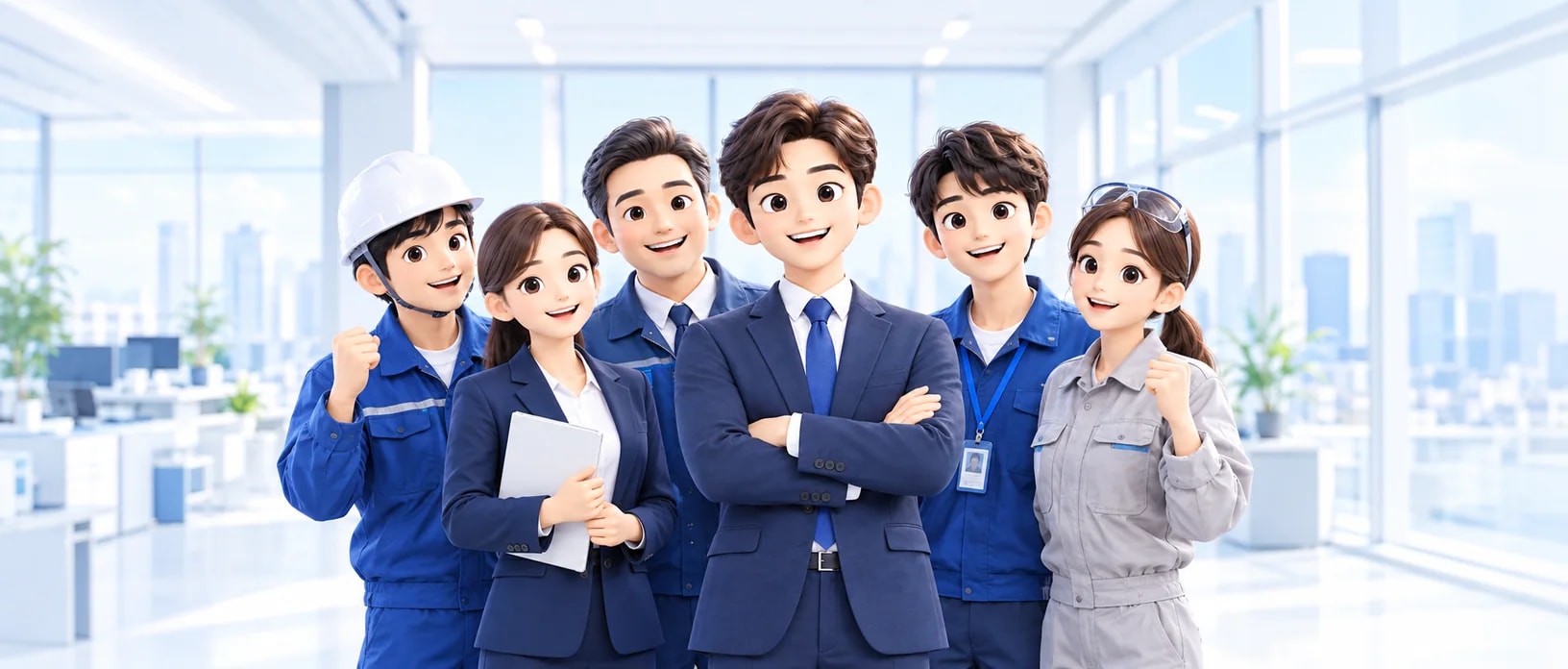다인산업 매니저와 현장 근무자들