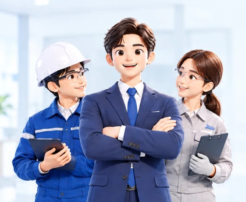 현장 근무자와 매니저 캐릭터